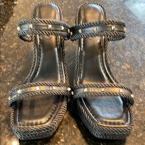 Black Studded Women's Sandals